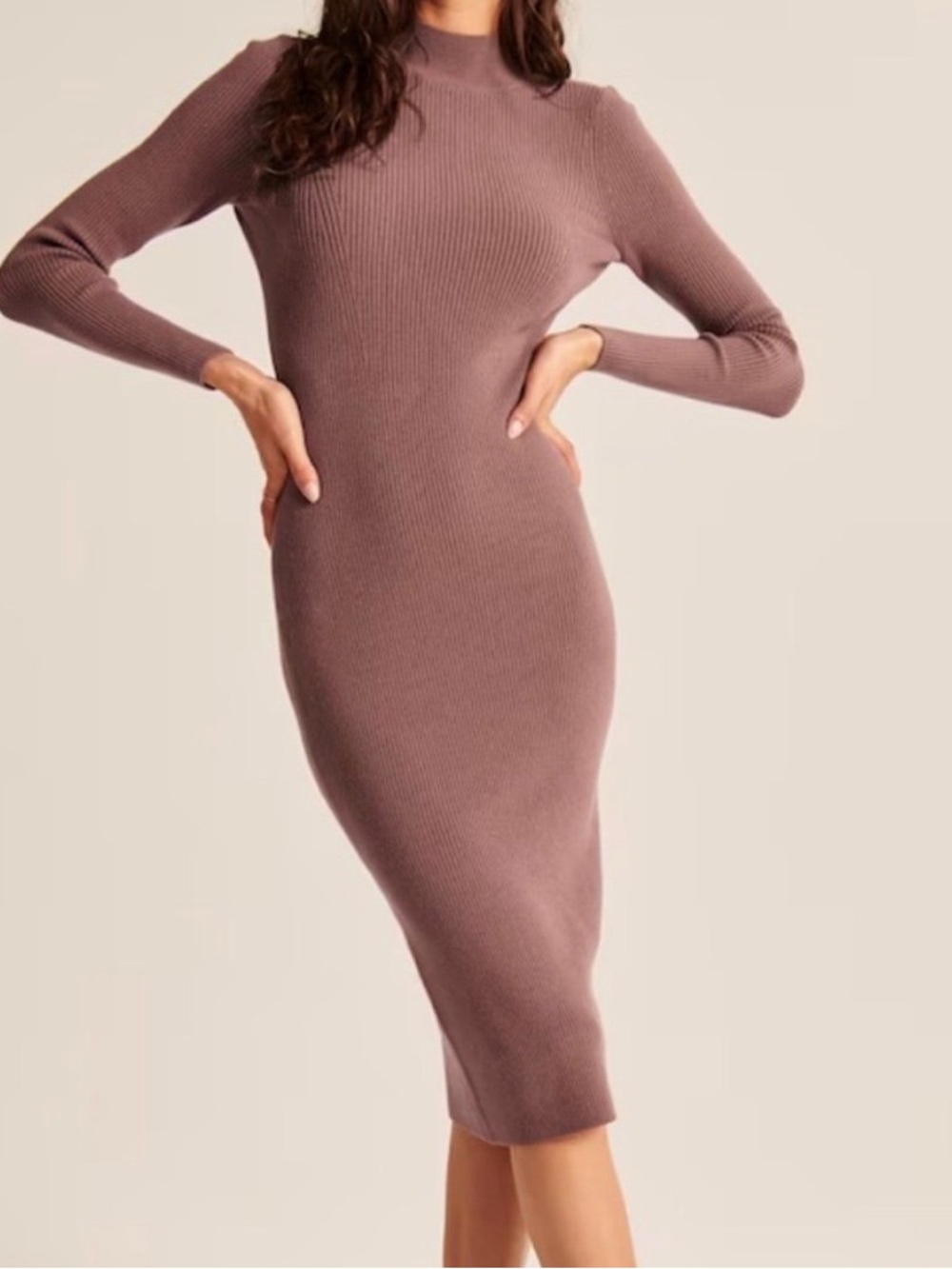 NWT Abercrombie & Fitch Dusty Rose Ribbed Mock Neck Top